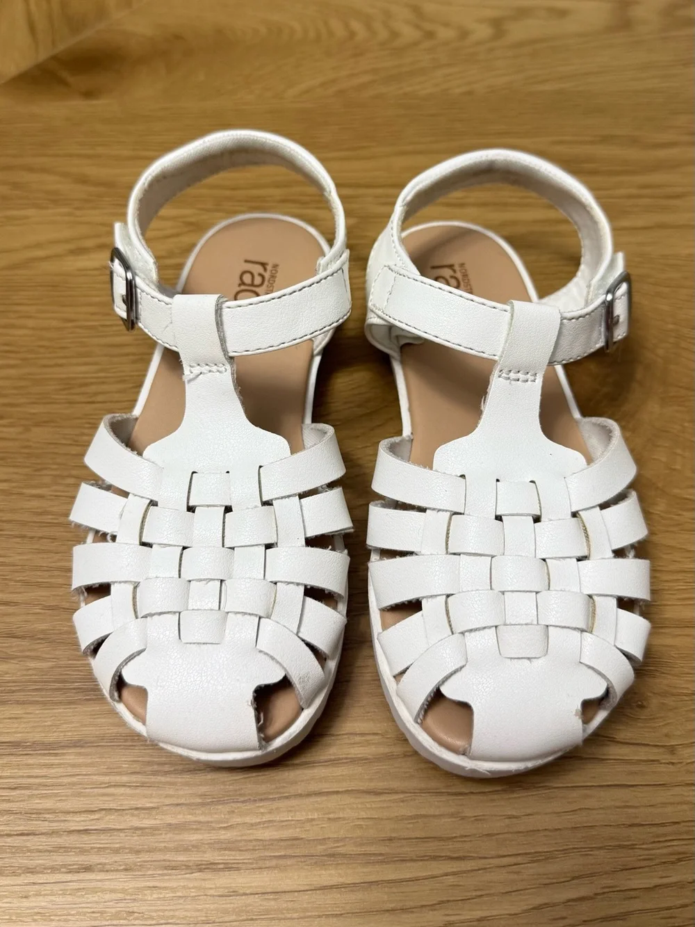 Little Explorer White Woven Huarache Sandals